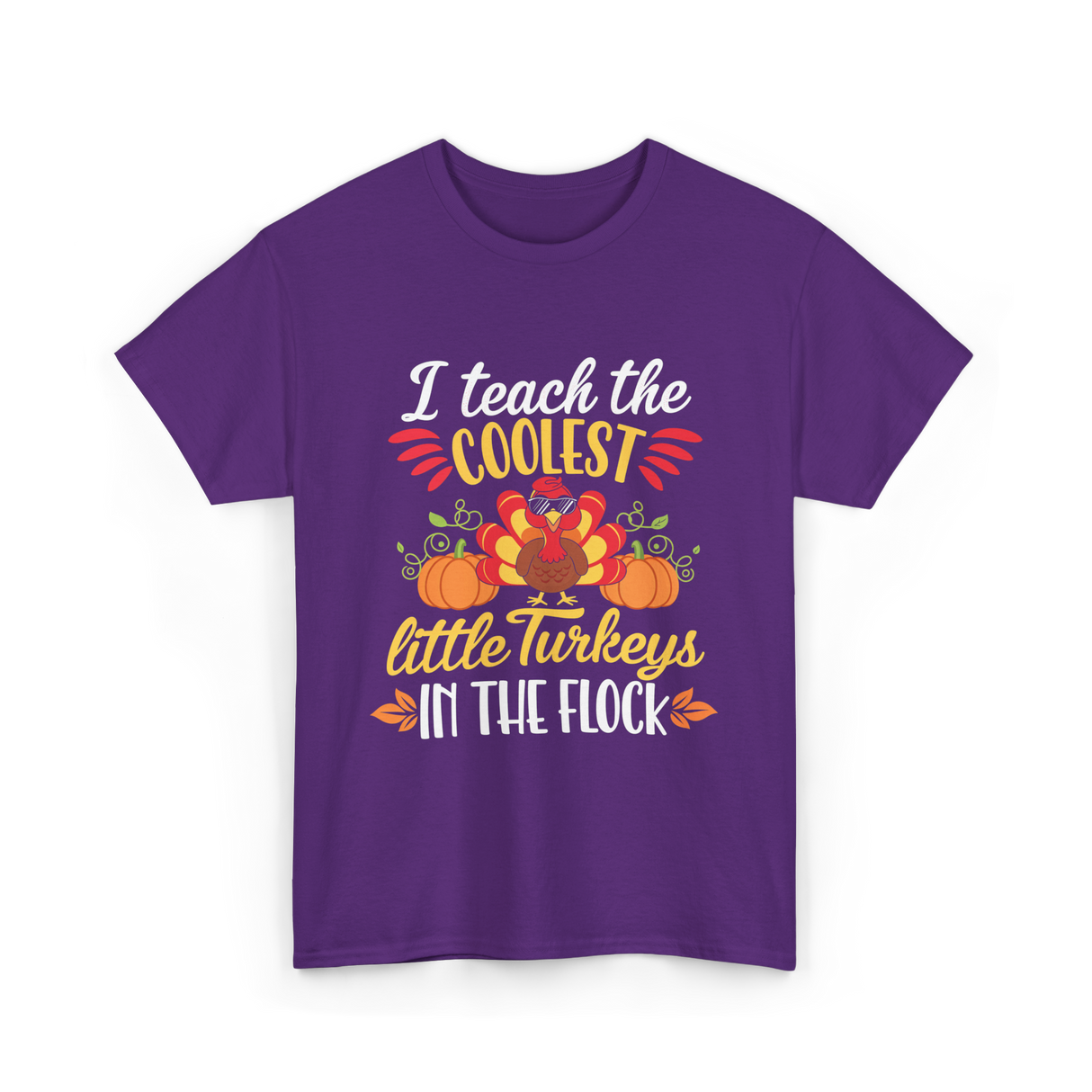 I Teach the Coolest Turkeys Teaching T-Shirt - Purple