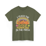 I Teach The Cutest Pumpkins Halloween T-Shirt - Military Green