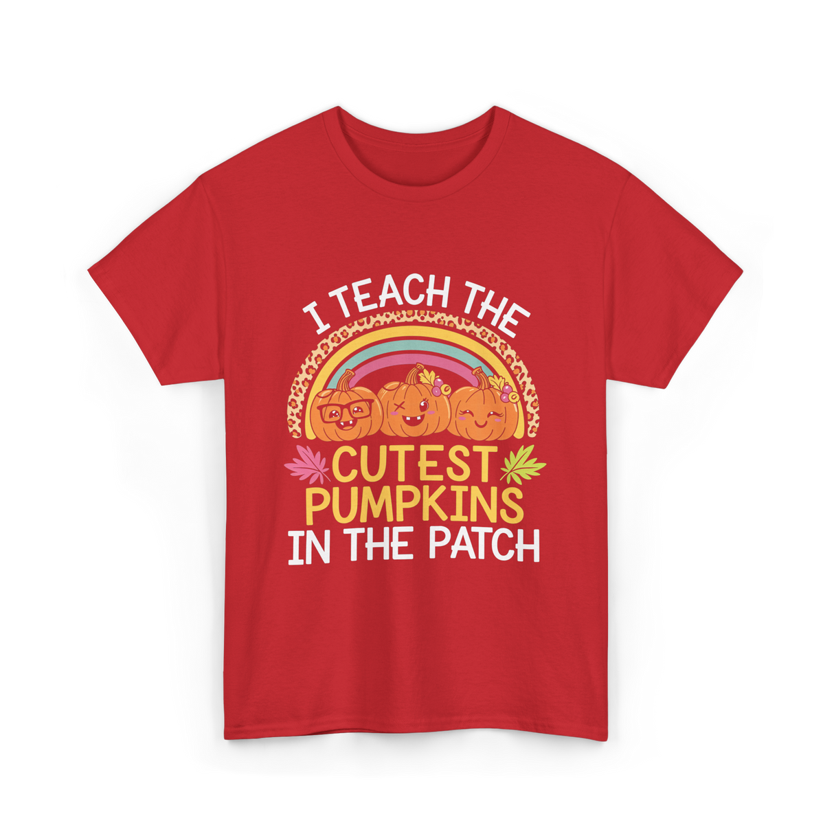 I Teach The Cutest Pumpkins Halloween T-Shirt - Red