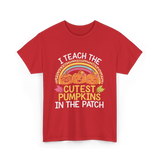 I Teach The Cutest Pumpkins Halloween T-Shirt - Red