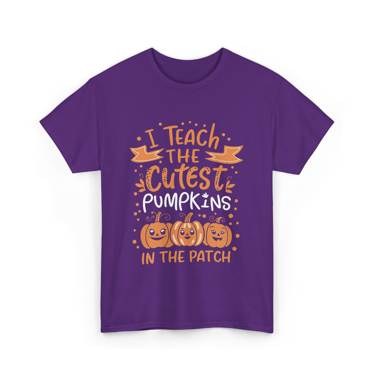 I Teach the Cutest Pumpkins Teacher T-Shirt - Purple