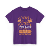 I Teach the Cutest Pumpkins Teacher T-Shirt - Purple