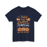 I Teach the Cutest Pumpkins Teacher T-Shirt - Navy