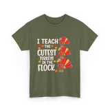 I Teach The Cutest Turkeys Teacher T-Shirt - Military Green