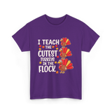 I Teach The Cutest Turkeys Teacher T-Shirt - Purple