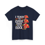 I Teach The Cutest Turkeys Teacher T-Shirt - Navy