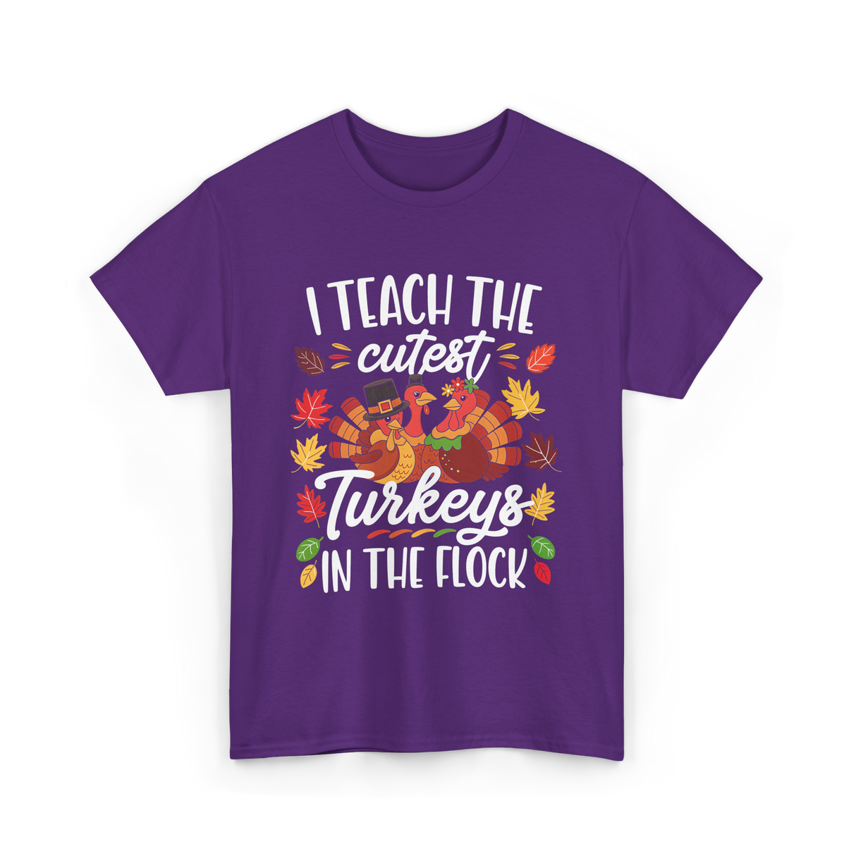 I Teach The Cutest Turkeys Thanksgiving T-Shirt - Purple