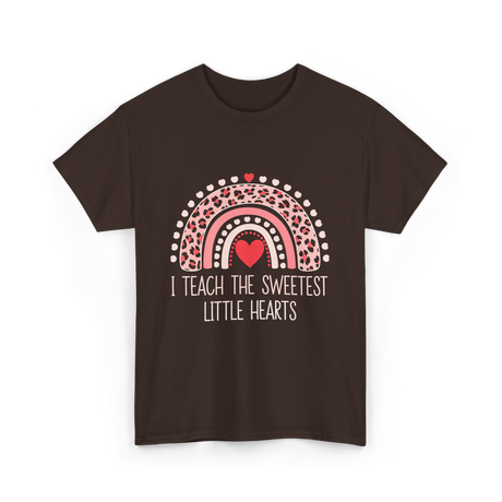 I Teach The Sweetest Hearts Teacher T-Shirt - Dark Chocolate