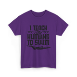 I Teach Tiny Humans Swimming Coach T-Shirt - Purple