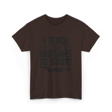 I Teach Tiny Humans Swimming Coach T-Shirt - Dark Chocolate