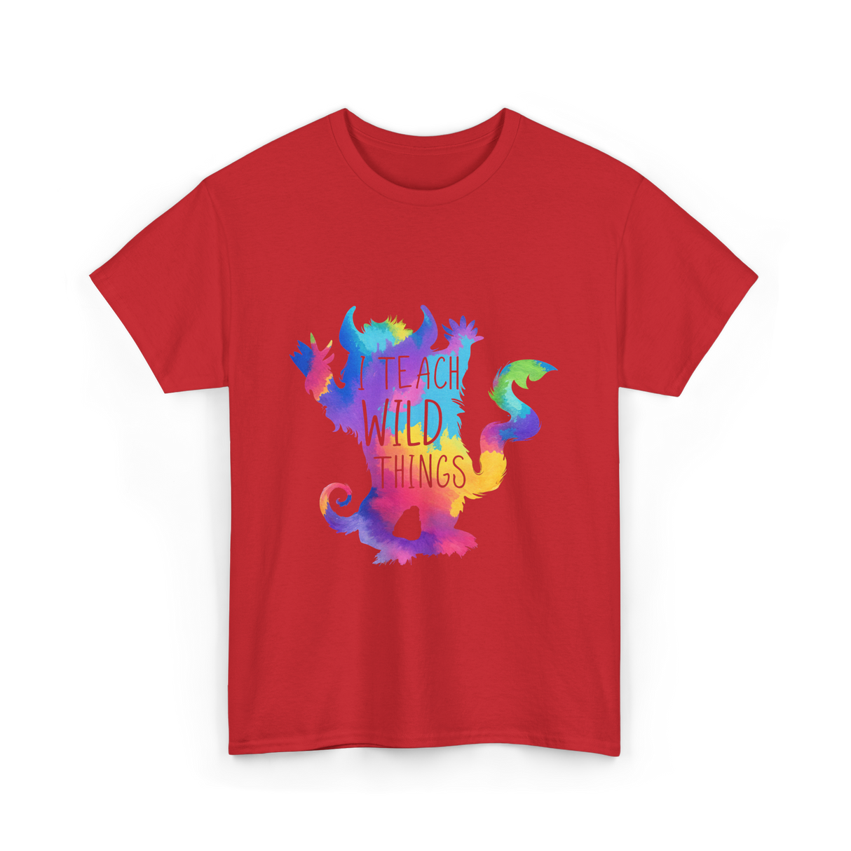 I Teach Wild Things Teacher T-Shirt - Red