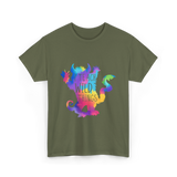 I Teach Wild Things Teacher T-Shirt - Military Green