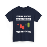 I Think About Candlesticks Trading T-Shirt - Navy