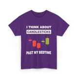 I Think About Candlesticks Trading T-Shirt - Purple