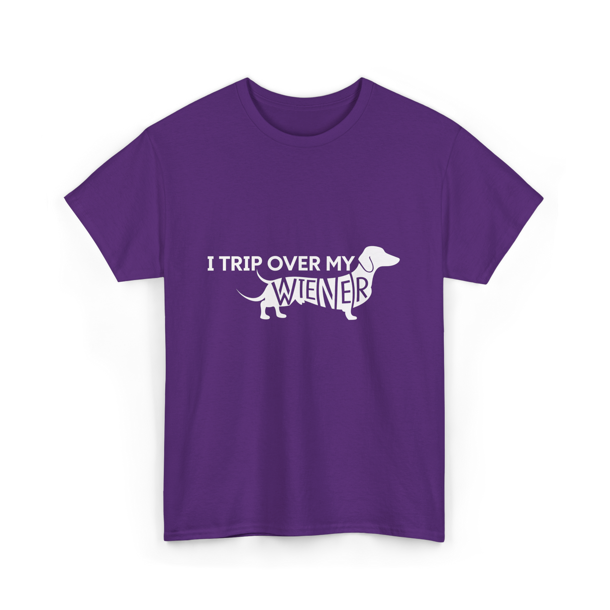 I Trip Over My Wiener Dachshund T-Shirt - Purple