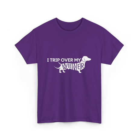 I Trip Over My Wiener Dachshund T-Shirt - Purple