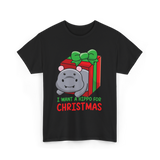 I Want A Hippo Christmas Hippopotamus T-Shirt - Black