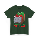 I Want A Hippo Christmas Hippopotamus T-Shirt - Forest Green