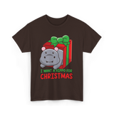 I Want A Hippo Christmas Hippopotamus T-Shirt - Dark Chocolate