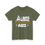 I Was Normal 2 Frenchies French Bulldog T-Shirt - Military Green