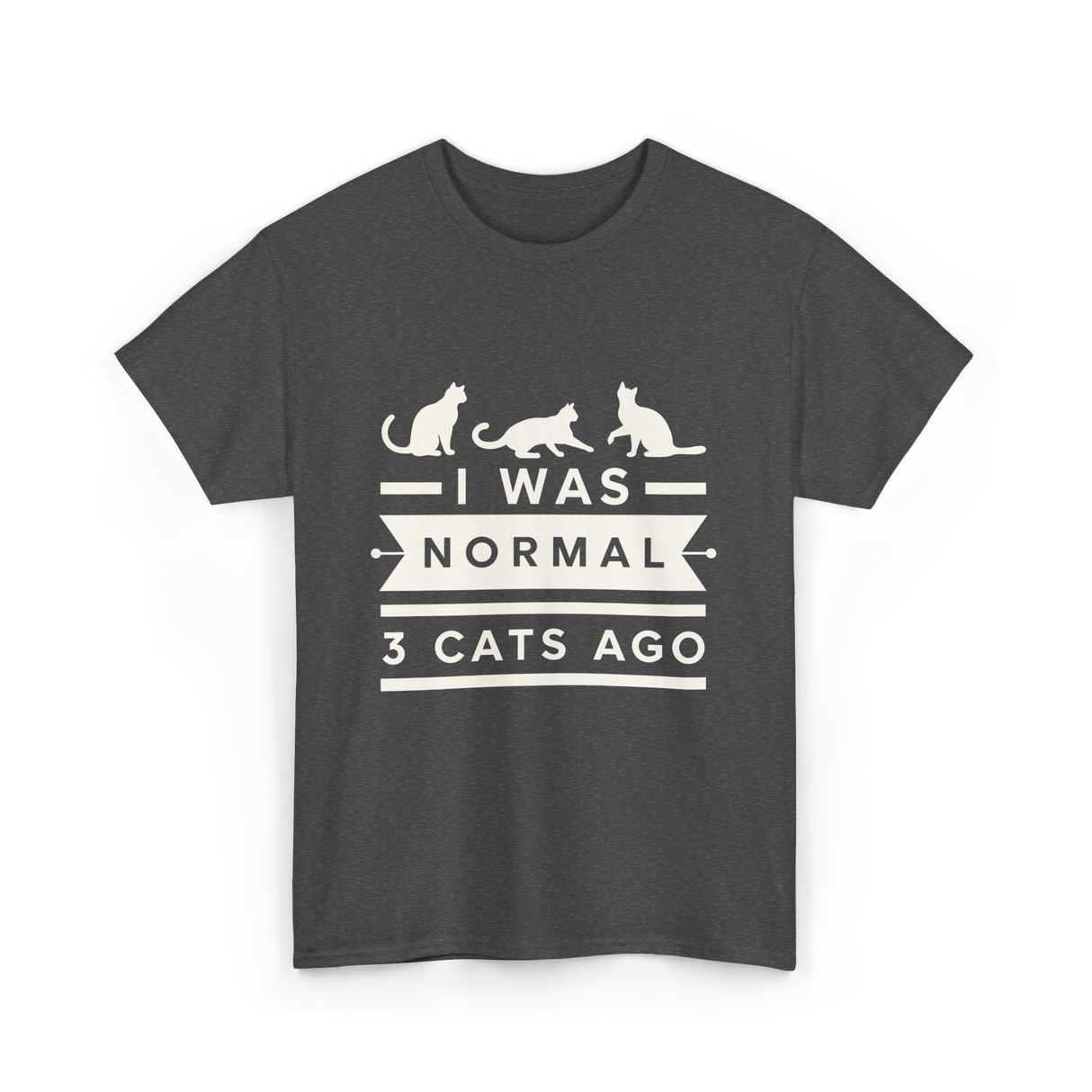 I Was Normal Cat Lovers T-Shirt - Dark Heather