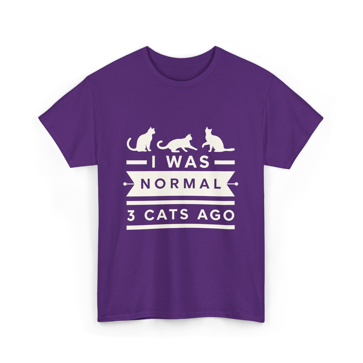 I Was Normal Cat Lovers T-Shirt - Purple