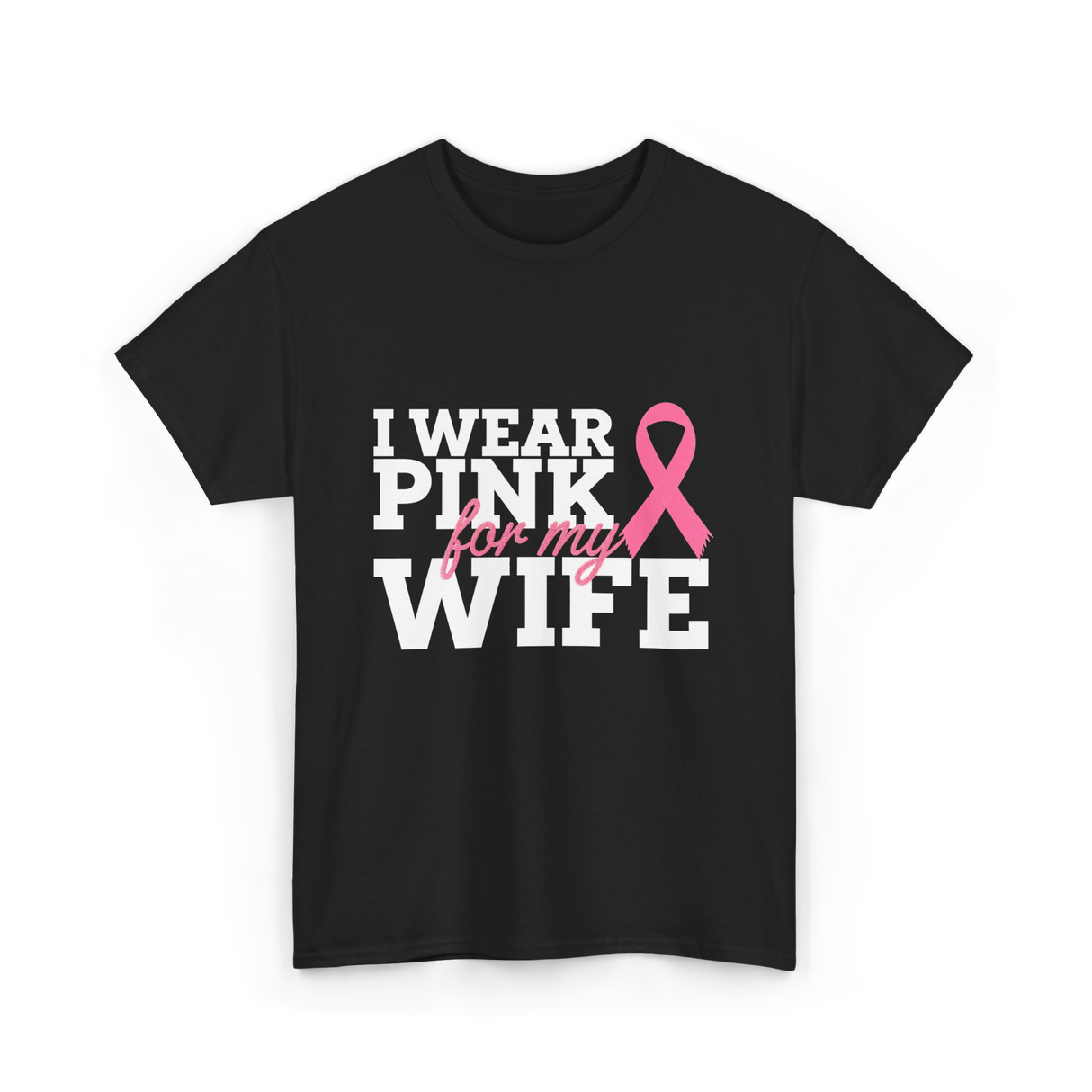 I Wear Pink Breast Cancer Awareness T-Shirt - Black