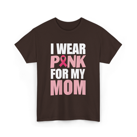 I Wear Pink Breast Cancer Awareness T-Shirt - Dark Chocolate