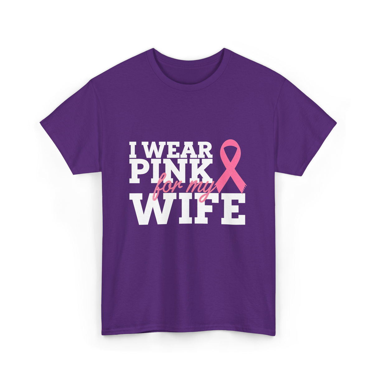 I Wear Pink Breast Cancer Awareness T-Shirt - Purple