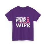 I Wear Pink Breast Cancer Awareness T-Shirt - Purple