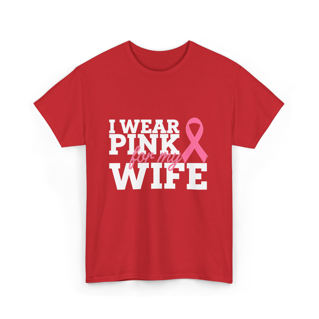 I Wear Pink Breast Cancer Awareness T-Shirt - Red