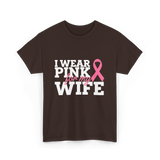 I Wear Pink Breast Cancer Awareness T-Shirt - Dark Chocolate