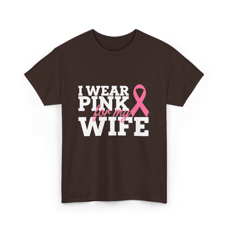 I Wear Pink Breast Cancer Awareness T-Shirt - Dark Chocolate