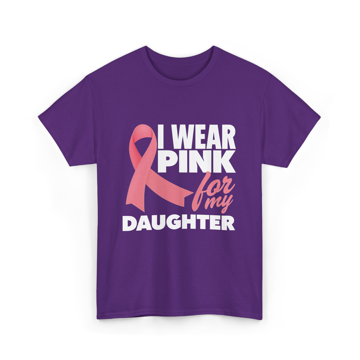 I Wear Pink Breast Cancer Awareness T-Shirt - Purple