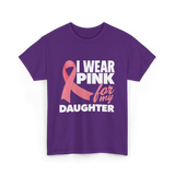 I Wear Pink Breast Cancer Awareness T-Shirt - Purple