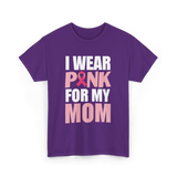 I Wear Pink Breast Cancer Awareness T-Shirt - Purple