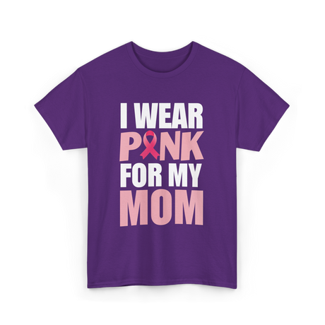 I Wear Pink Breast Cancer Awareness T-Shirt - Purple