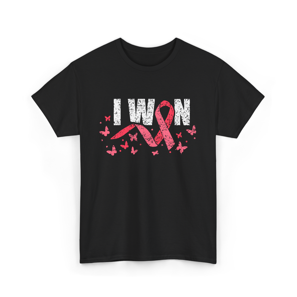 I Won Pink Awareness Breast Cancer T-Shirt - Black