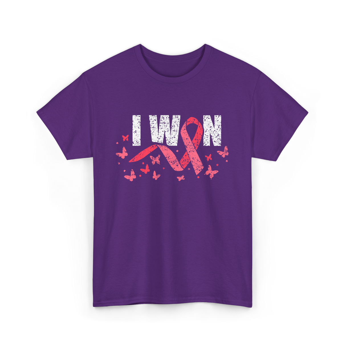 I Won Pink Awareness Breast Cancer T-Shirt - Purple