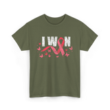 I Won Pink Awareness Breast Cancer T-Shirt - Military Green