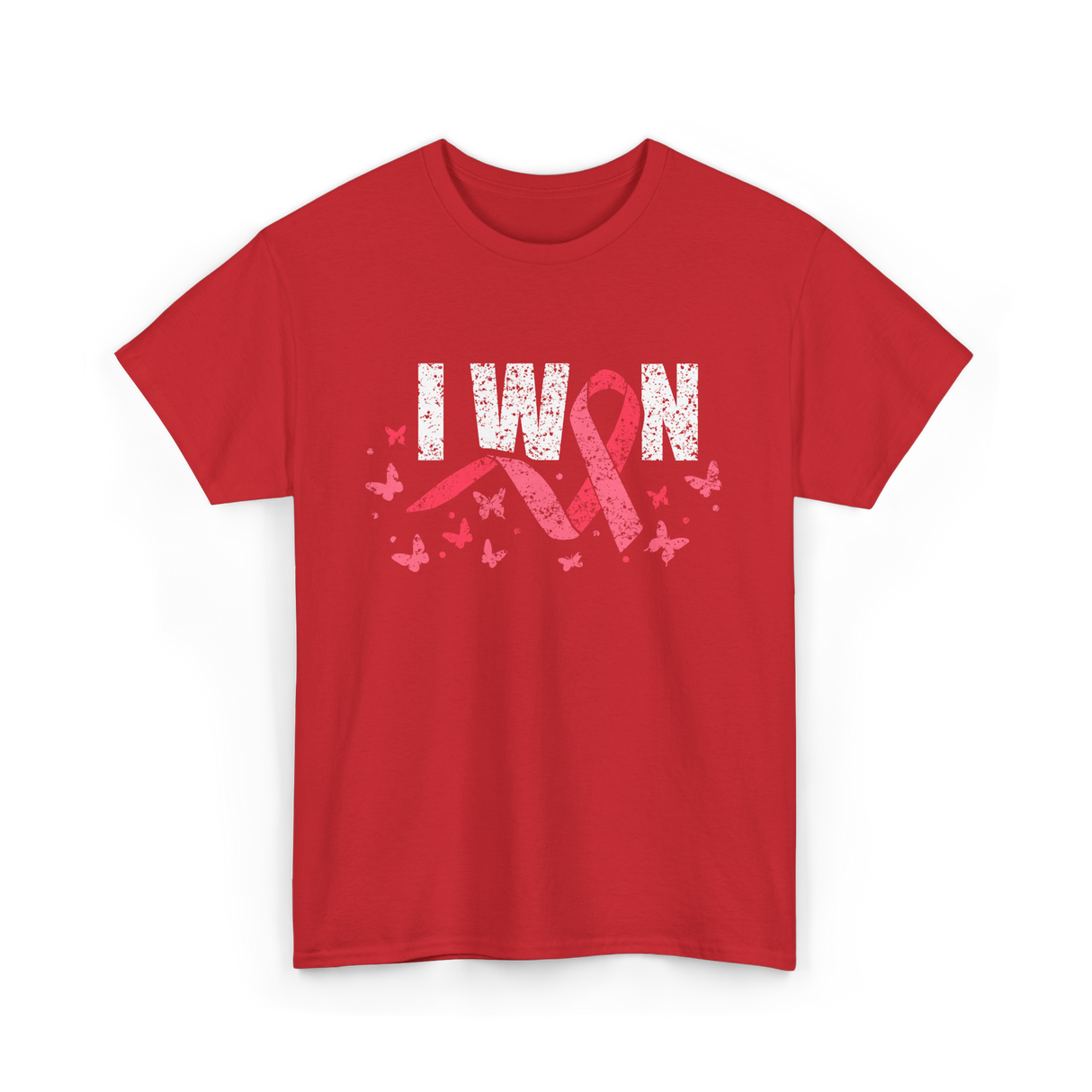 I Won Pink Awareness Breast Cancer T-Shirt - Red