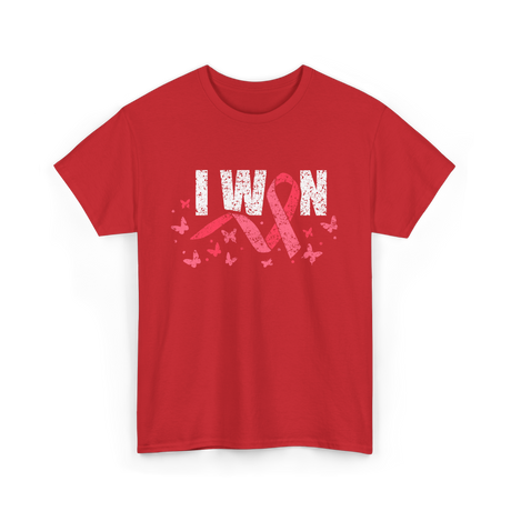 I Won Pink Awareness Breast Cancer T-Shirt - Red