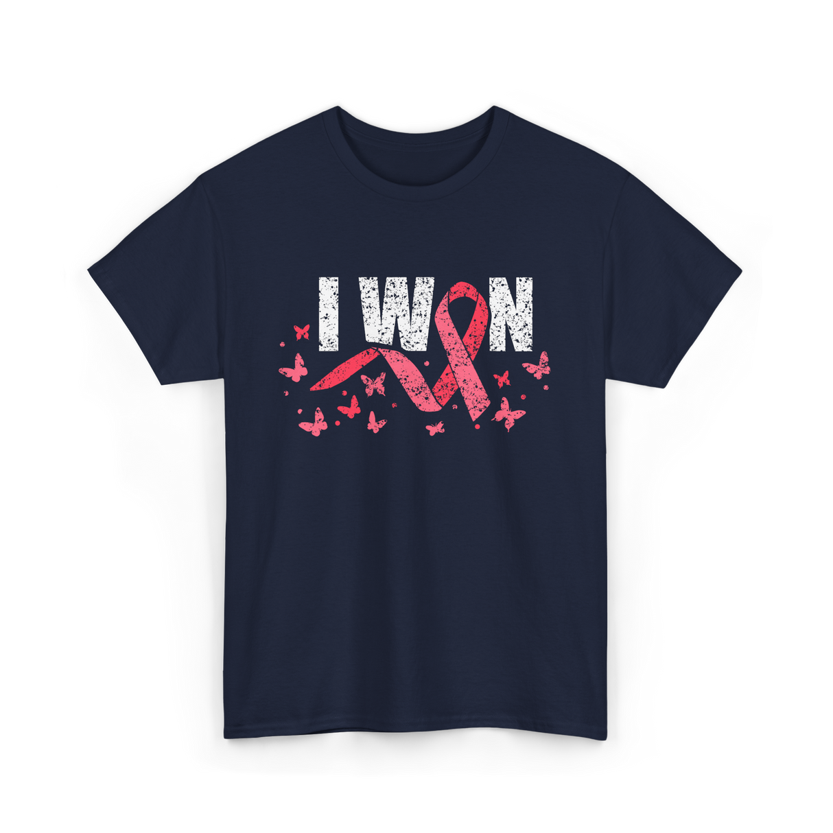 I Won Pink Awareness Breast Cancer T-Shirt - Navy