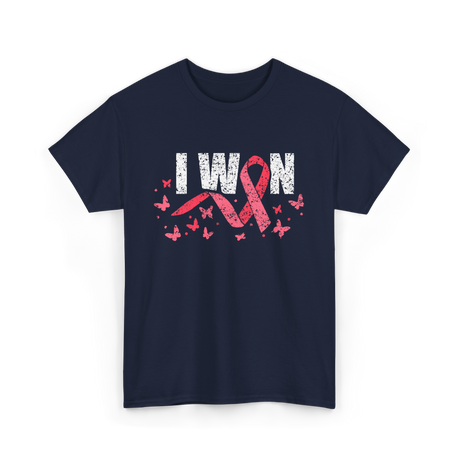 I Won Pink Awareness Breast Cancer T-Shirt - Navy