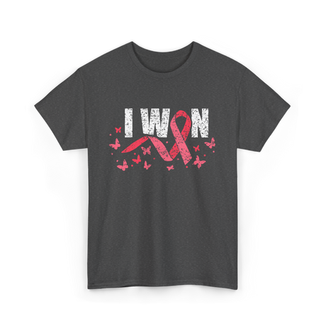 I Won Pink Awareness Breast Cancer T-Shirt - Dark Heather