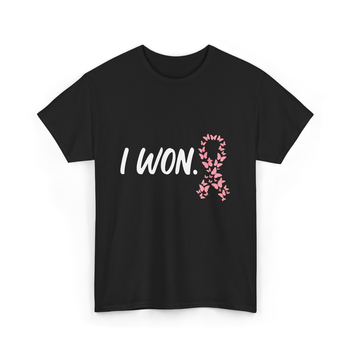 I Won Pink Ribbon Survivor T-Shirt - Black