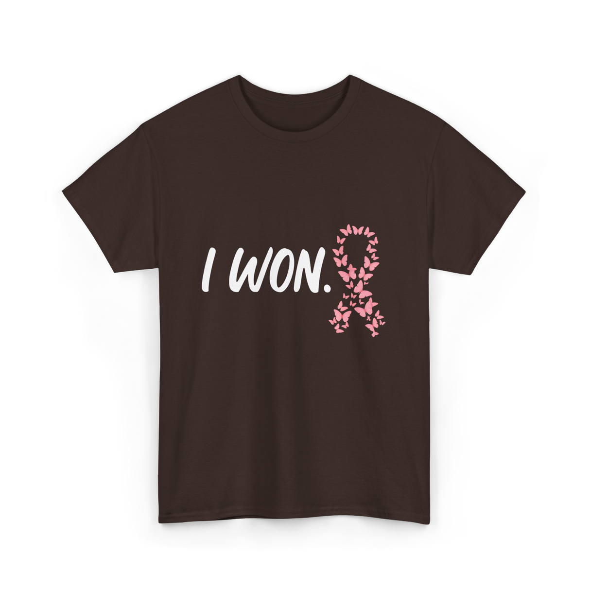 I Won Pink Ribbon Survivor T-Shirt - Dark Chocolate