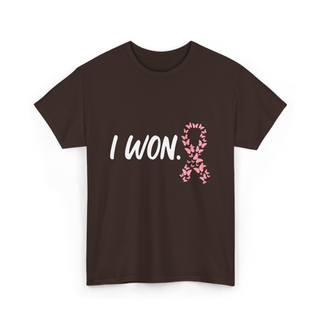 I Won Pink Ribbon Survivor T-Shirt - Dark Chocolate