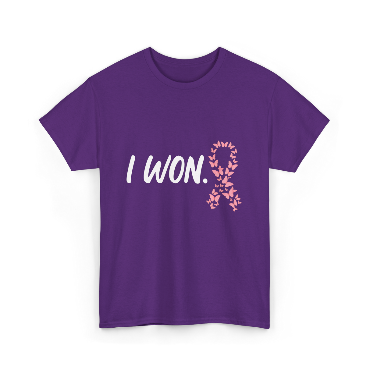 I Won Pink Ribbon Survivor T-Shirt - Purple