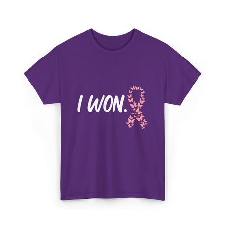 I Won Pink Ribbon Survivor T-Shirt - Purple